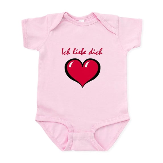 CafePress - German I Love You Infant Bodysuit - Baby Light Bodysuit, Size Newborn - 24 Months