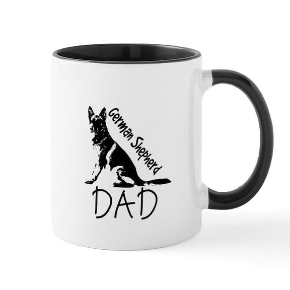 CafePress - German Shepherd Dad Mugs - 11 oz Ceramic Mug - Novelty Coffee Tea Cup