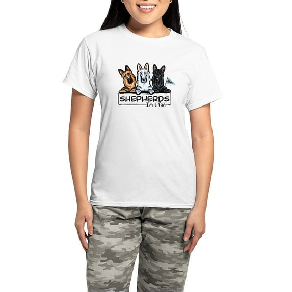 CafePress - German Shepherd Fan Women's Light Pajamas - Women's Short Sleeve Print T-Shirt and Pants Light Cotton Pajama Set