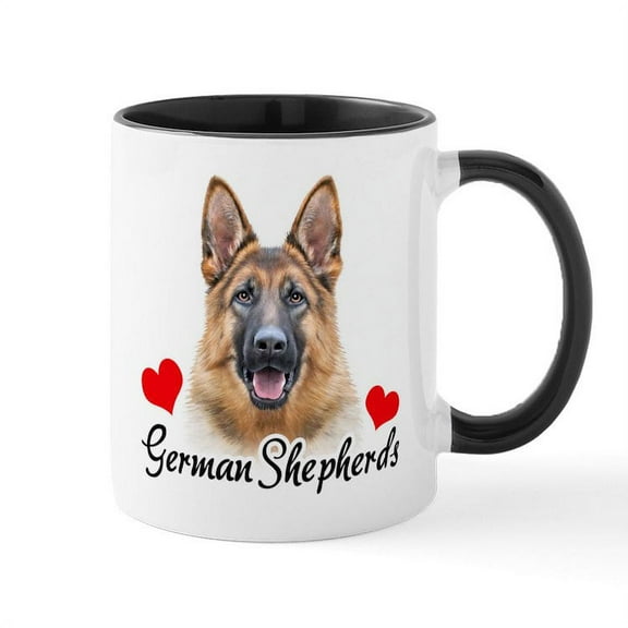 CafePress - German Shepherd Mug - 11 oz Ceramic Mug - Novelty Coffee Tea Cup