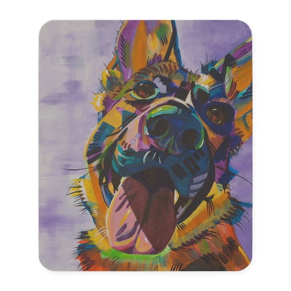 CafePress - German Shepherd Pup Art Mousepad - Non-slip Rubber Mousepad, Gaming Mouse Pad