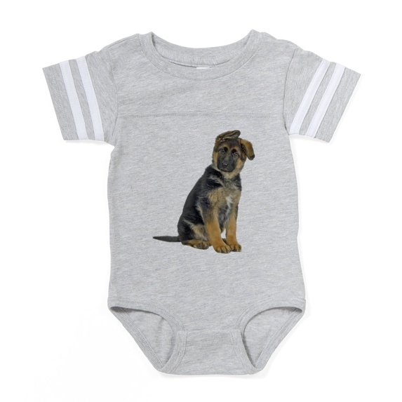 CafePress - German Shepherd Puppy - Cute Infant Baby Football Bodysuit