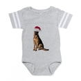 thumbnail image 1 of CafePress - German Shepherd Santa - Cute Infant Baby Football Bodysuit, 1 of 3