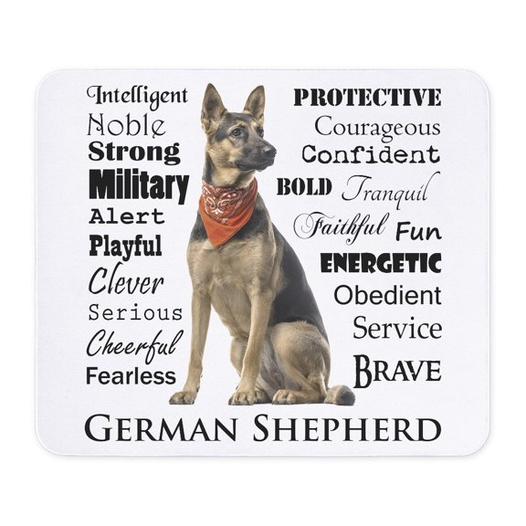 CafePress - German Shepherd Traits Mousepad - Non-slip Rubber Mousepad, Gaming Mouse Pad