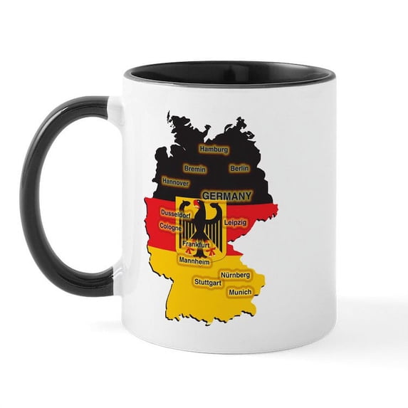 CafePress - Germany Map Mug - 11 oz Ceramic Mug - Novelty Coffee Tea Cup