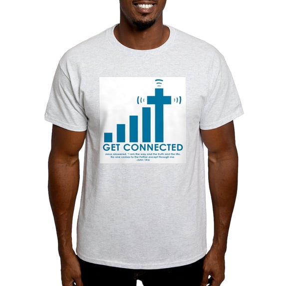CafePress - Get Connected Ash Grey T Shirt - Men's Classic Graphic T-Shirt