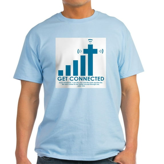 CafePress - Get Connected Ash Grey T Shirt - Men's Classic Graphic T-Shirt