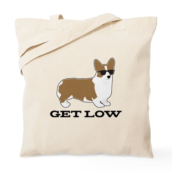 CafePress - Get Low Corgi Tote Bag - Unisex Canvas Tote Bag, Beige, 1-Piece