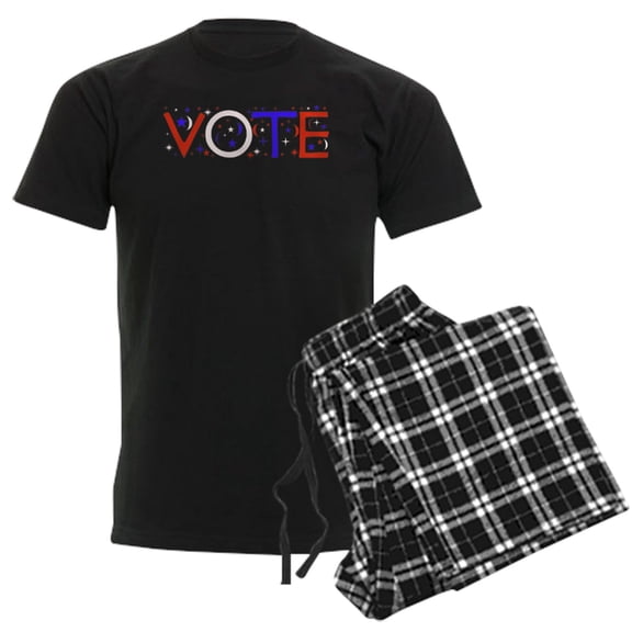 CafePress - Get Out The Vote Men's Dark Pajamas - Men's Dark Loose Fit Cotton Pajama Set