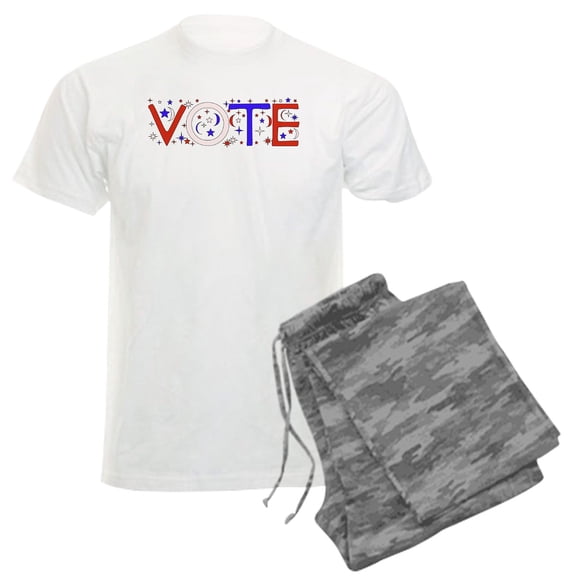 CafePress - Get Out The Vote Men's Light Pajamas - Men's Light Loose Fit Cotton Pajama Set