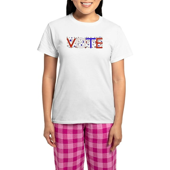 CafePress - Get Out The Vote Women's Light Pajamas - Women's Short Sleeve Print T-Shirt and Pants Light Cotton Pajama Set