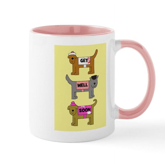 CafePress - Get Well Soon Dogs In Outfits. Mugs - 11 oz Ceramic Mug - Novelty Coffee Tea Cup