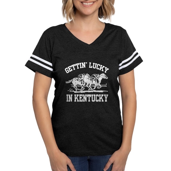 CafePress - Gettin' Lucky In Kentucky Women's Dark T Shirt - Womens Football Shirt