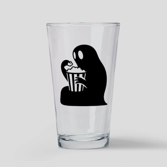 CafePress - Ghost Eating Popcorn - Pint Glass, Drinking Glass, 16 oz. CafePress