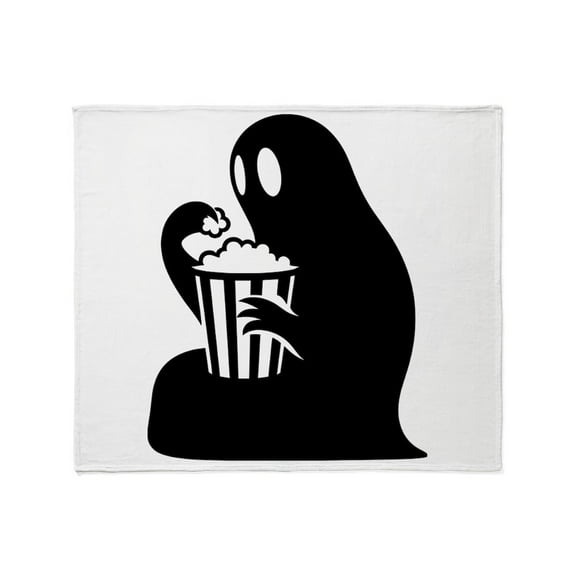 CafePress - Ghost Eating Popcorn - Soft Fleece Throw Blanket, 50"x60" for All Ages
