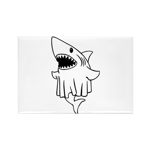 CafePress - Ghost Shark - Rectangle Magnet, 2"x3" Refrigerator Magnet