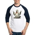 thumbnail image 1 of CafePress - Ghost With A Funny Face - Cotton Baseball Jersey, 3/4 Raglan Sleeve Shirt, 1 of 4