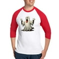 thumbnail image 1 of CafePress - Ghost With A Funny Face - Cotton Baseball Jersey, 3/4 Raglan Sleeve Shirt, 1 of 4