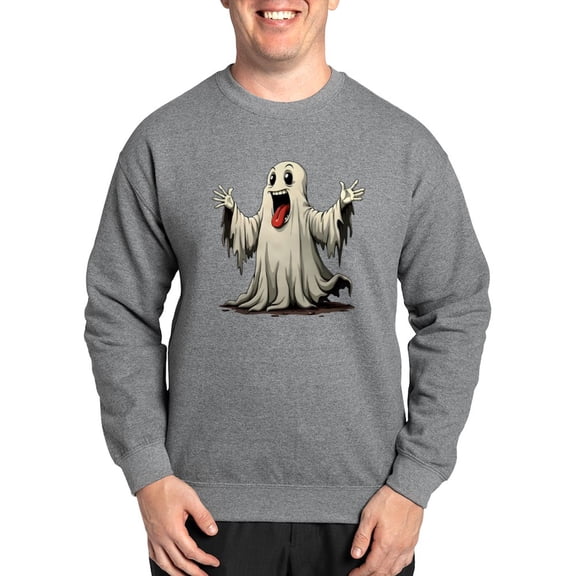 CafePress - Ghost With A Funny Face - Crew Neck Sweatshirt