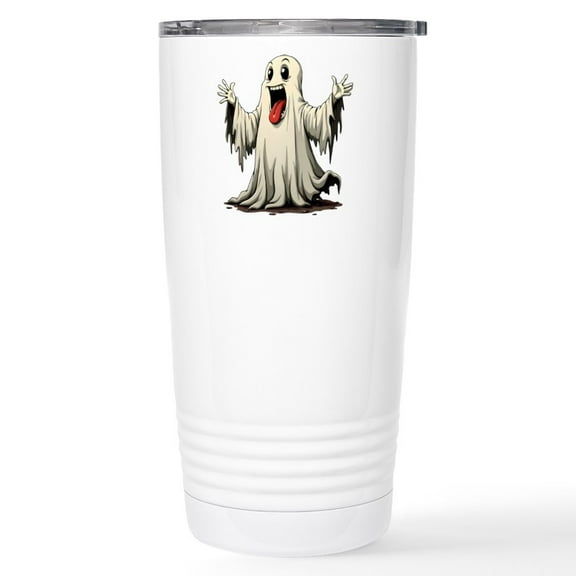 CafePress - Ghost With A Funny Face - Insulated Stainless Steel Travel Tumbler 20 oz.