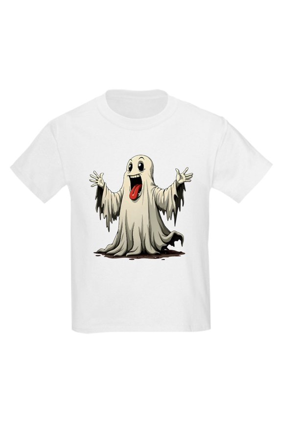 - Ghost With A Funny Face Kids T Shirt - Light Classic Kids Graphic, Short Sleeve T-Shirt, Sizes XS-XL
