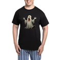 thumbnail image 1 of CafePress - Ghost With A Funny Face - Men's Dark Loose Fit Cotton Pajama Set, 1 of 7