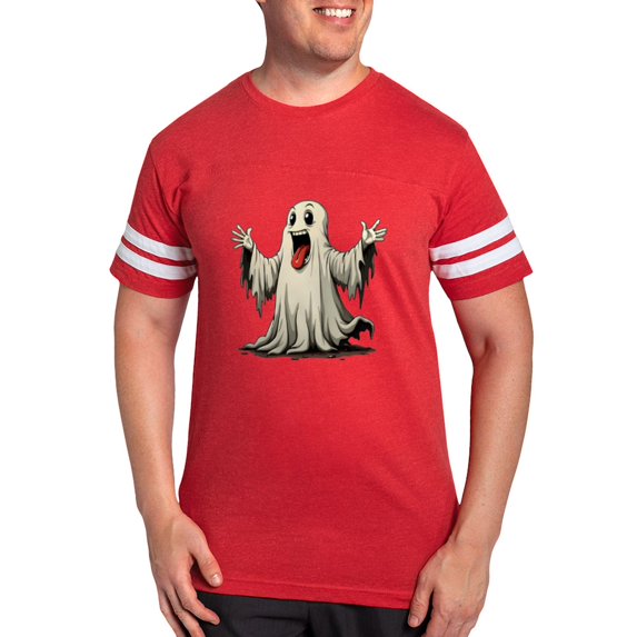CafePress - Ghost With A Funny Face Men's Football T Shirt - Mens Football Shirt