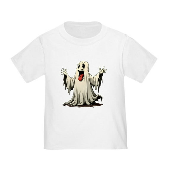 CafePress - Ghost With A Funny Face Toddler T Shirt - Cute Toddler T-Shirt, 100% Cotton
