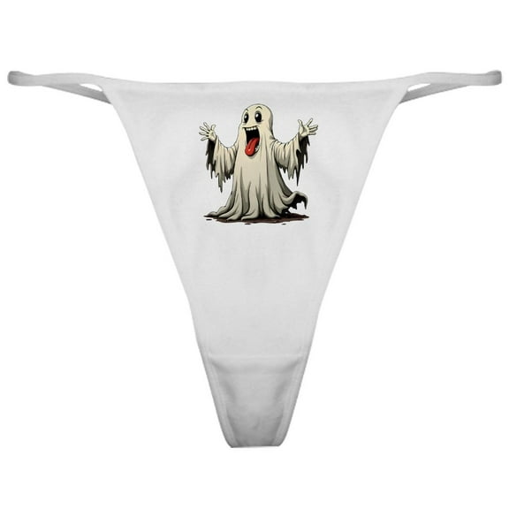 CafePress - Ghost With A Funny Face - Women's Novelty Thong Panties Underwear