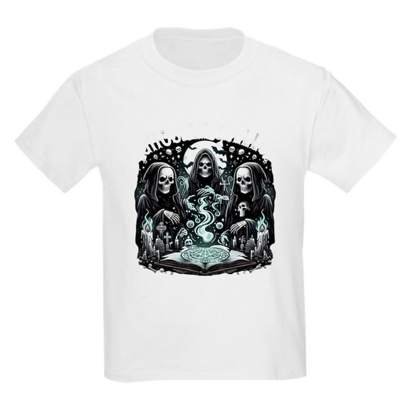CafePress - Ghostly Spells Kids T Shirt - Light Classic Kids Graphic, Short Sleeve T-Shirt, Sizes XS-XL