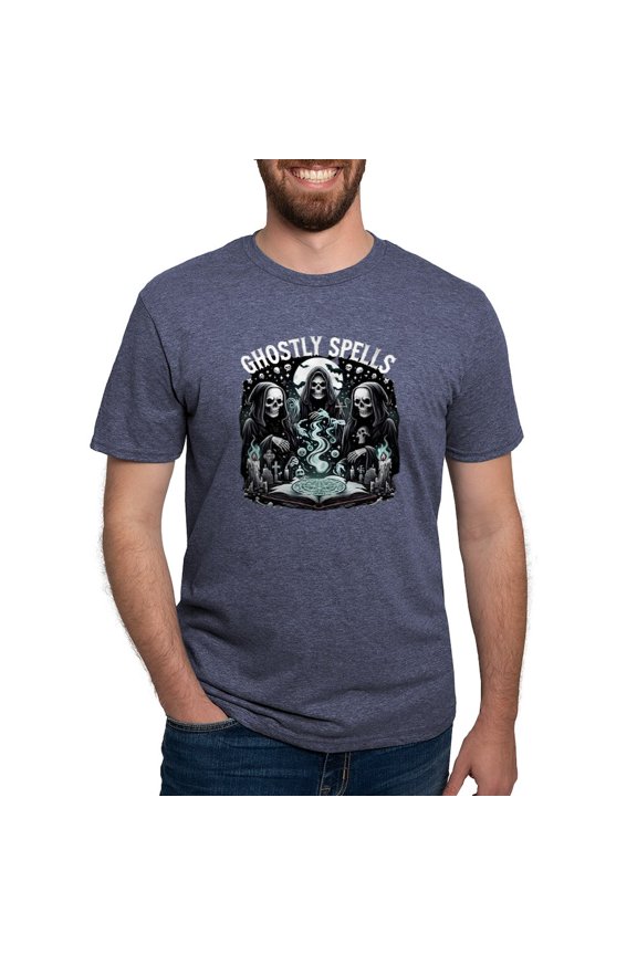 - Ghostly Spells Men's Deluxe T Shirt - Mens Tri-blend T-Shirt