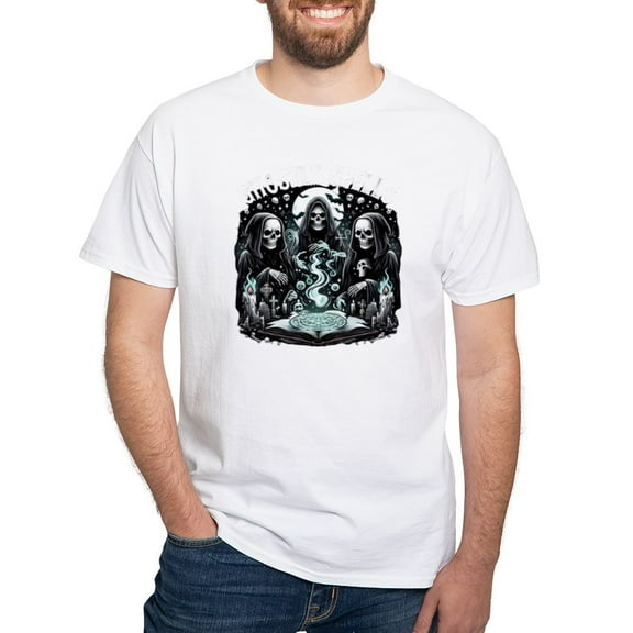 CafePress - Ghostly Spells Men's Value T Shirt - Men's White Classic Cotton T-Shirts