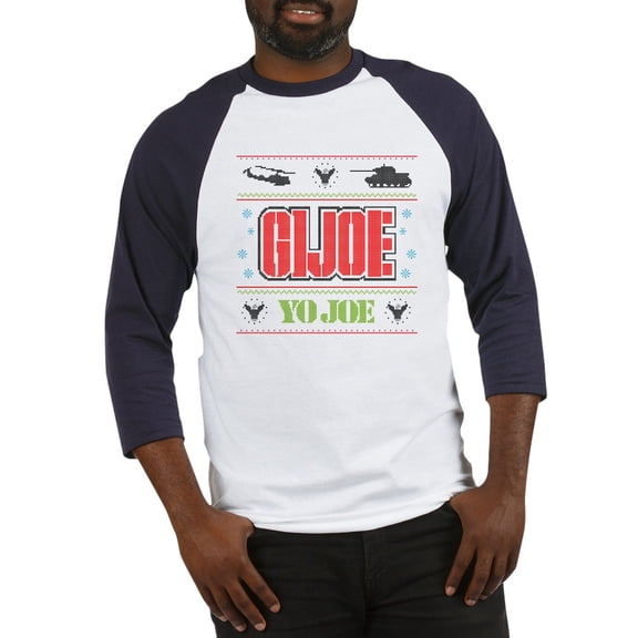 CafePress - Gi Joe Ugly Christmas Baseball Tee - Cotton Baseball Jersey, 3/4 Raglan Sleeve Shirt