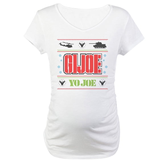 CafePress - Gi Joe Ugly Christmas Maternity T Shirt - Cotton Maternity T-shirt, Cute & Funny Pregnancy Tee