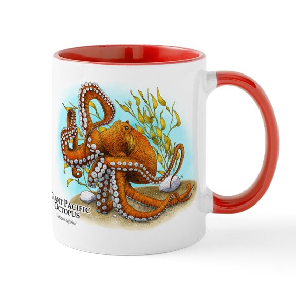 CafePress - Giant Pacific Octopus Mug - 11 oz Ceramic Mug - Novelty Coffee Tea Cup