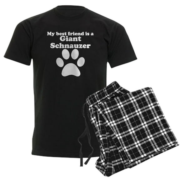 CafePress - Giant Schnauzer Best Friend Pajamas - Men's Dark Loose Fit Cotton Pajama Set