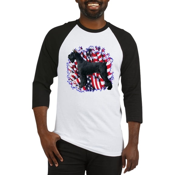 CafePress - Giant Schnauzer Patriot Baseball Jersey - Cotton Baseball Jersey, 3/4 Raglan Sleeve Shirt