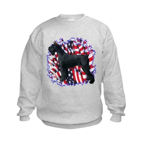 CafePress - Giant Schnauzer Patriot Kids Sweatshirt - Kids Sweatshirt, Youth Crew Neck Sweatshirt