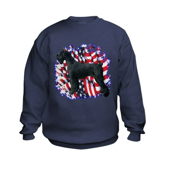 CafePress - Giant Schnauzer Patriot Kids Sweatshirt - Kids Sweatshirt, Youth Crew Neck Sweatshirt