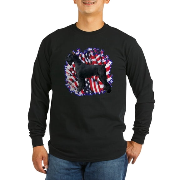 CafePress - Giant Schnauzer Patriot Long Sleeve Dark T Shirt - Long Sleeve Dark T-Shirt