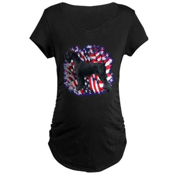 CafePress - Giant Schnauzer Patriot Maternity Dark T Shirt - Maternity Dark T-Shirt