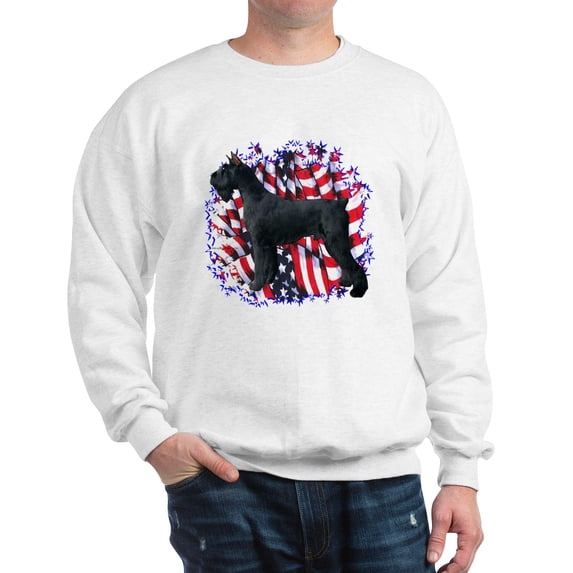 CafePress - Giant Schnauzer Patriot Sweatshirt - Crew Neck Sweatshirt
