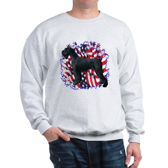 CafePress - Giant Schnauzer Patriot Sweatshirt - Crew Neck Sweatshirt