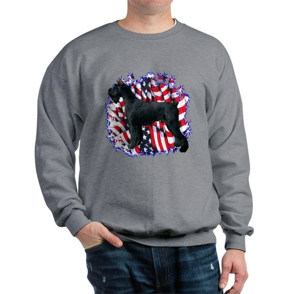 CafePress - Giant Schnauzer Patriot Sweatshirt - Crew Neck Sweatshirt