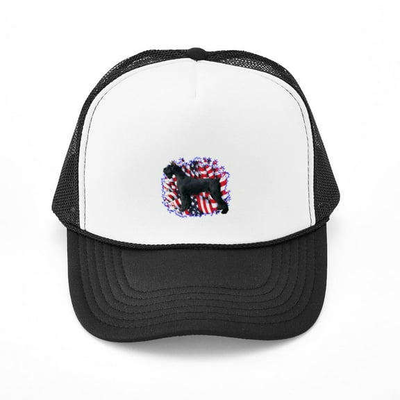 CafePress - Giant Schnauzer Patriot - Adjustable Unisex Printed Trucker Hat with Mesh Back