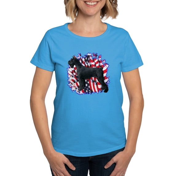 CafePress - Giant Schnauzer Patriot Women's Dark T Shirt - Women's Traditional Fit Dark T-Shirt