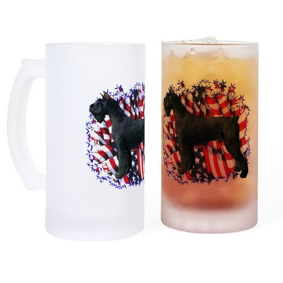 CafePress - Giantschnauzerpatriot - 16 oz Frosted Glass Beer Mug