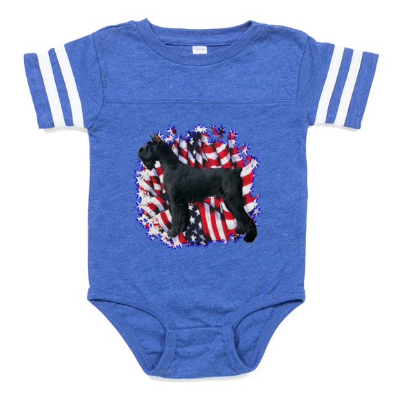 CafePress - Giantschnauzerpatriot - Cute Infant Baby Football Bodysuit