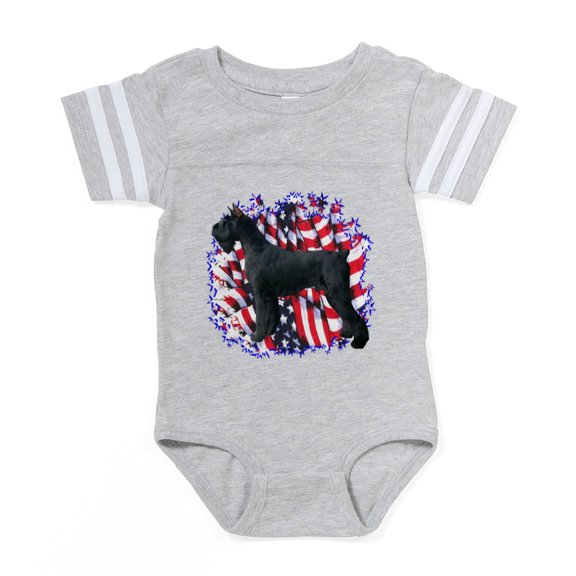 CafePress - Giantschnauzerpatriot - Cute Infant Baby Football Bodysuit