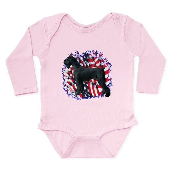 CafePress - Giantschnauzerpatriot - Long Sleeve Cotton Baby Bodysuit